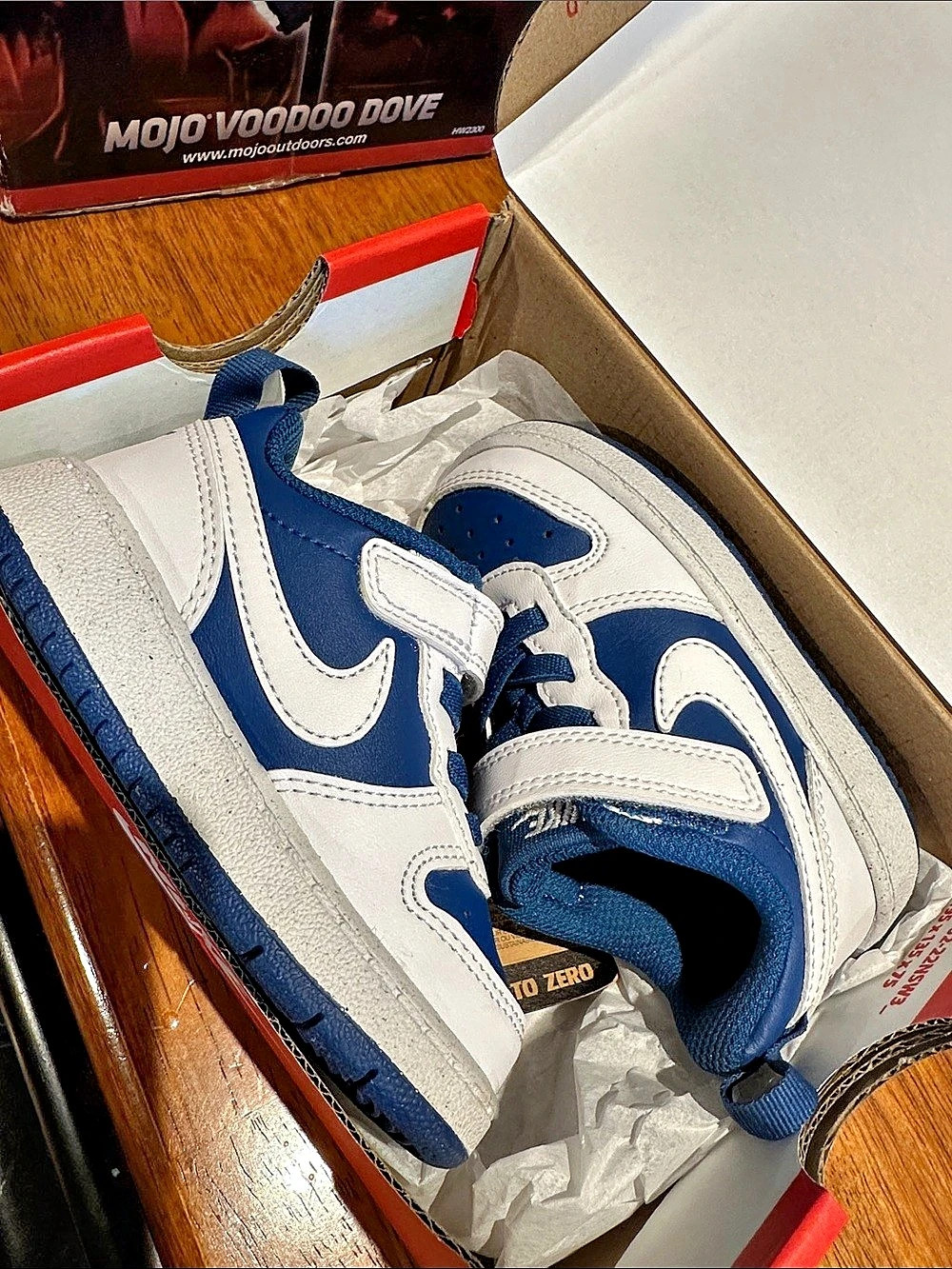 Nike Court Borough Low Sneakers - White & Blue Toddler